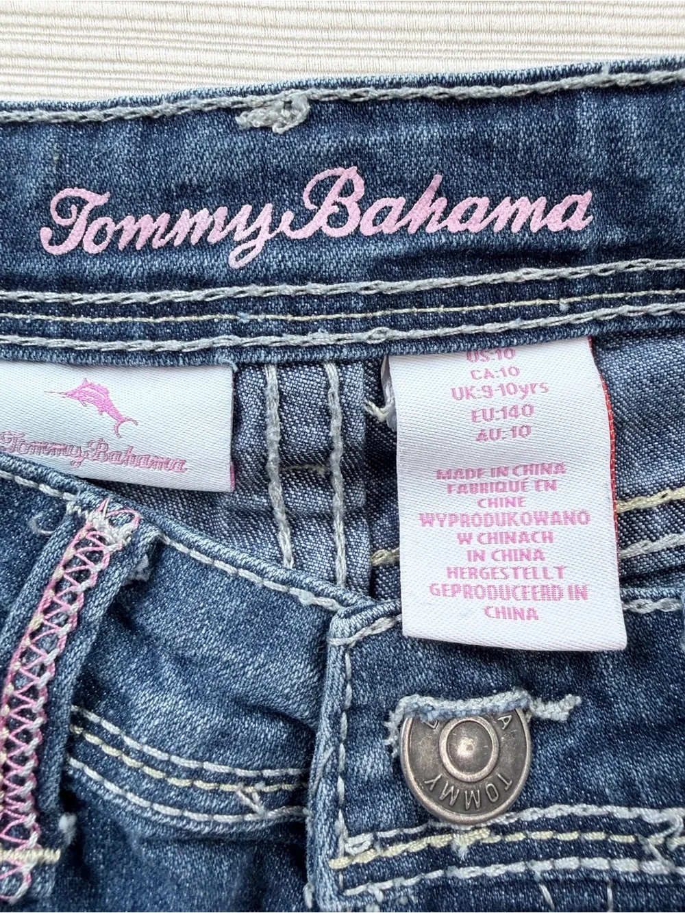 Tommy Bahama Denim Cutoff Shorts in Dark Blue Wash